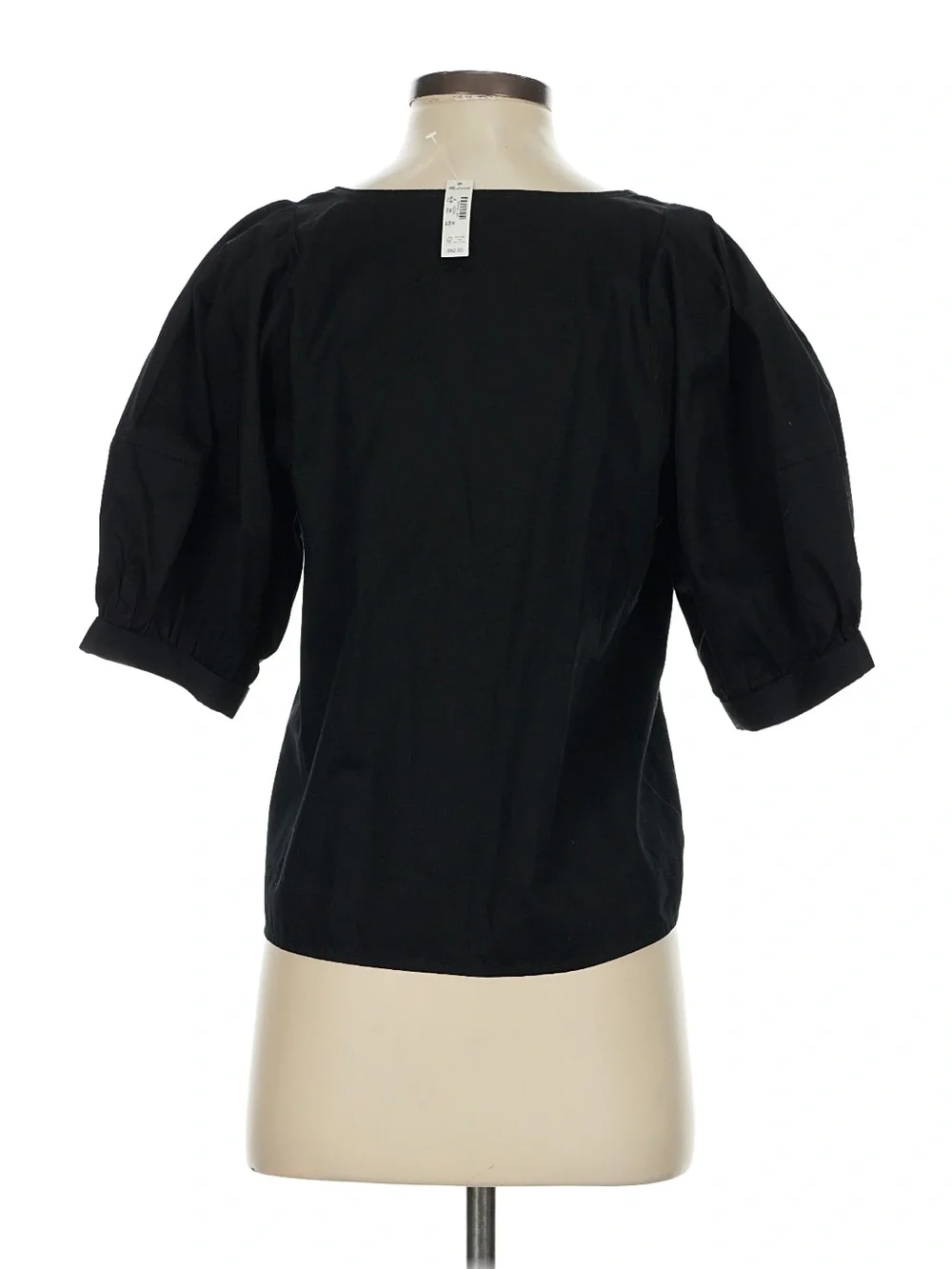 Madewell Black Puff Sleeve Square Neck Top Size XS